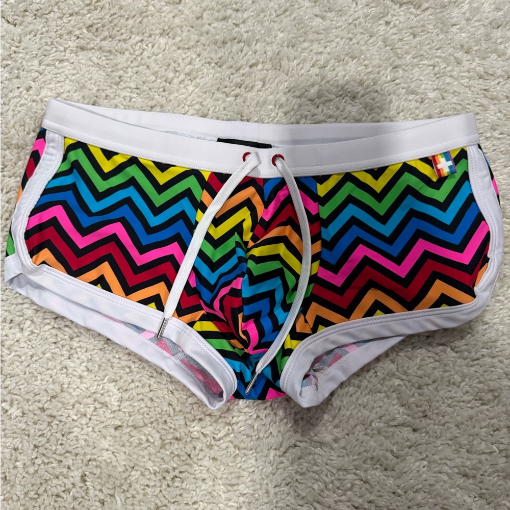 Andrew Christian Pastel Zigzag Swim Shorts